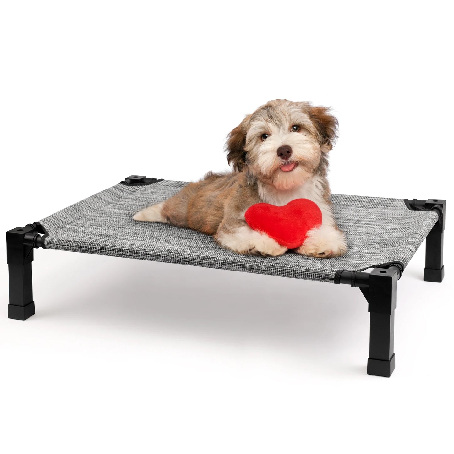 Portable Elevated Dog Bed With Chewproof Mesh And Metal Frame