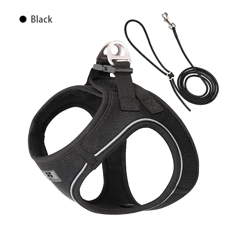 Nylon Reflective Dog Harness Leash Set Adjustable For Pets