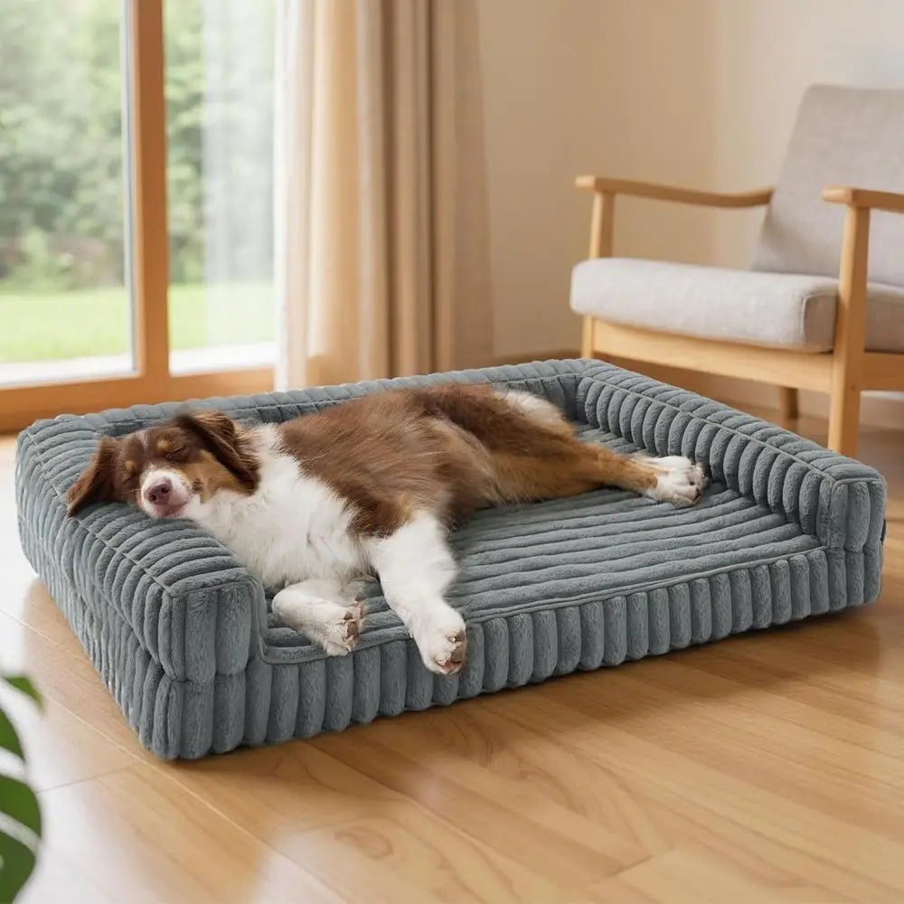 NONECN Orthopedic Dog Bed Waterproof Memory Foam Corduroy Cover