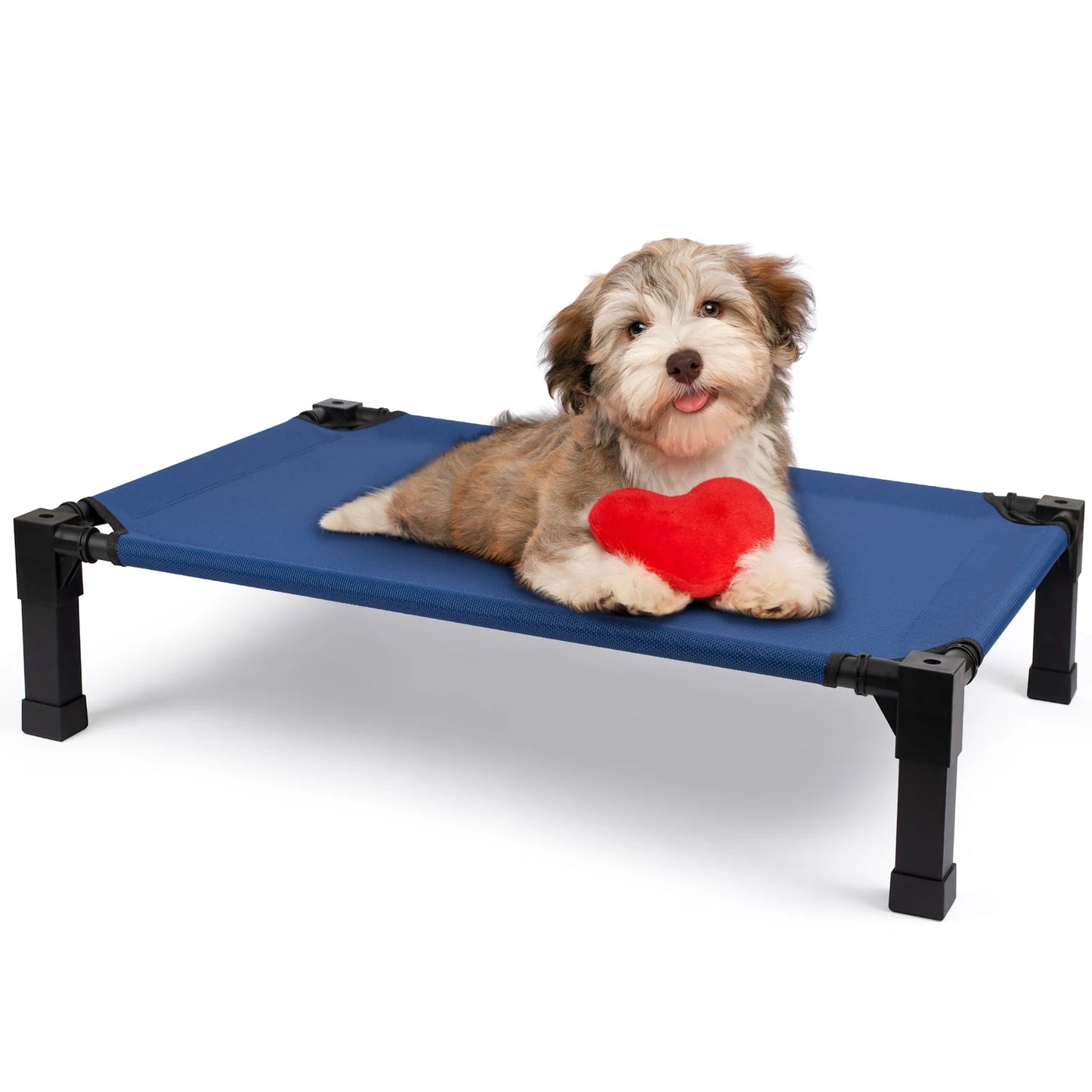 Portable Elevated Dog Bed With Chewproof Mesh And Metal Frame