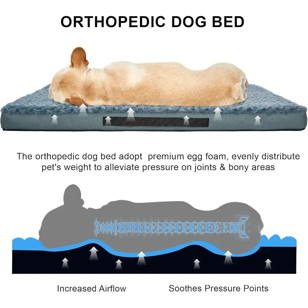 Orthopedic Dog Bed With Removable Washable Cover And Anti Slip