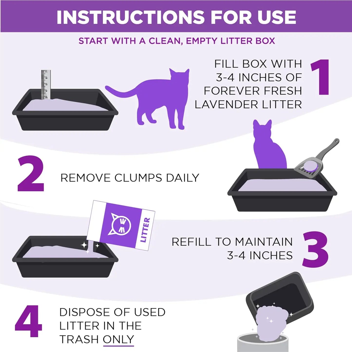 Lavender Scented Clumping Cat Litter For Multi Cat Odor Control
