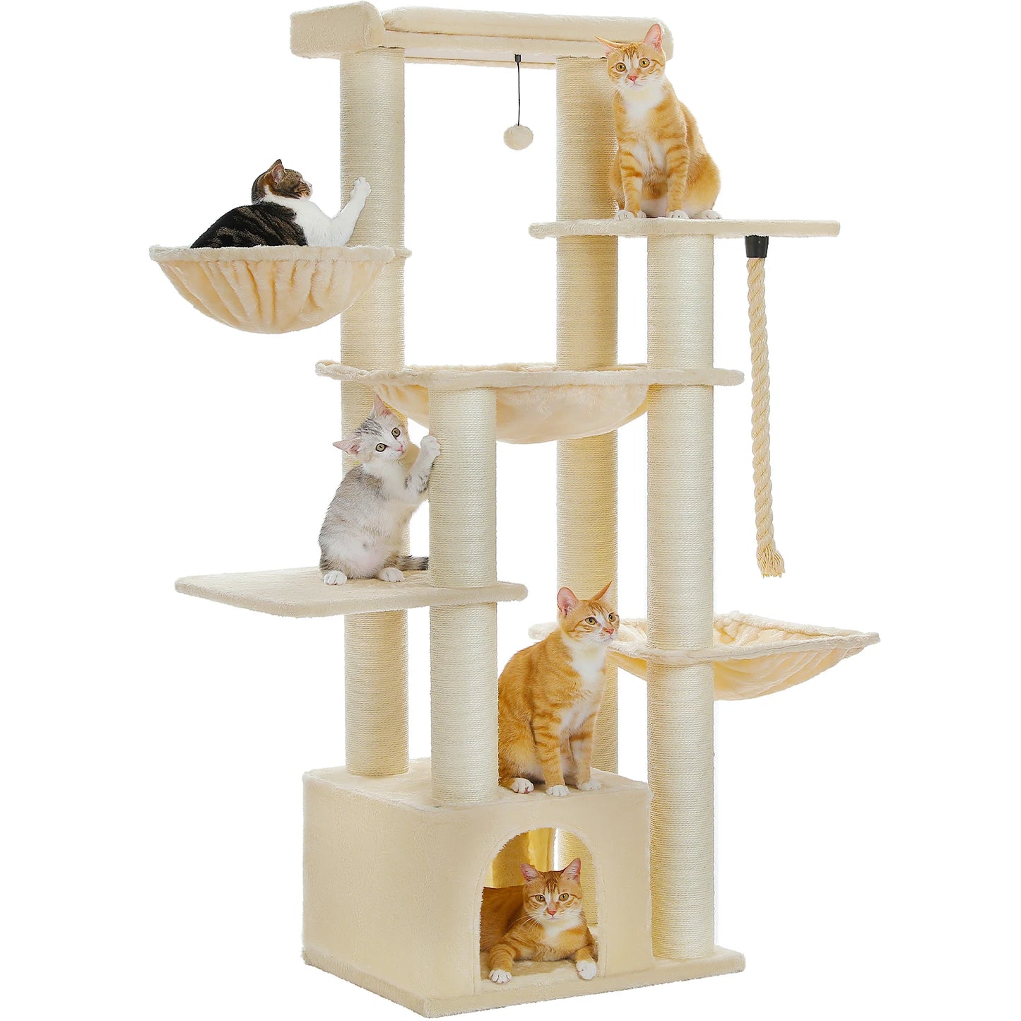 PAWZ Road Large Cat Tree With Hammock And Sisal Posts