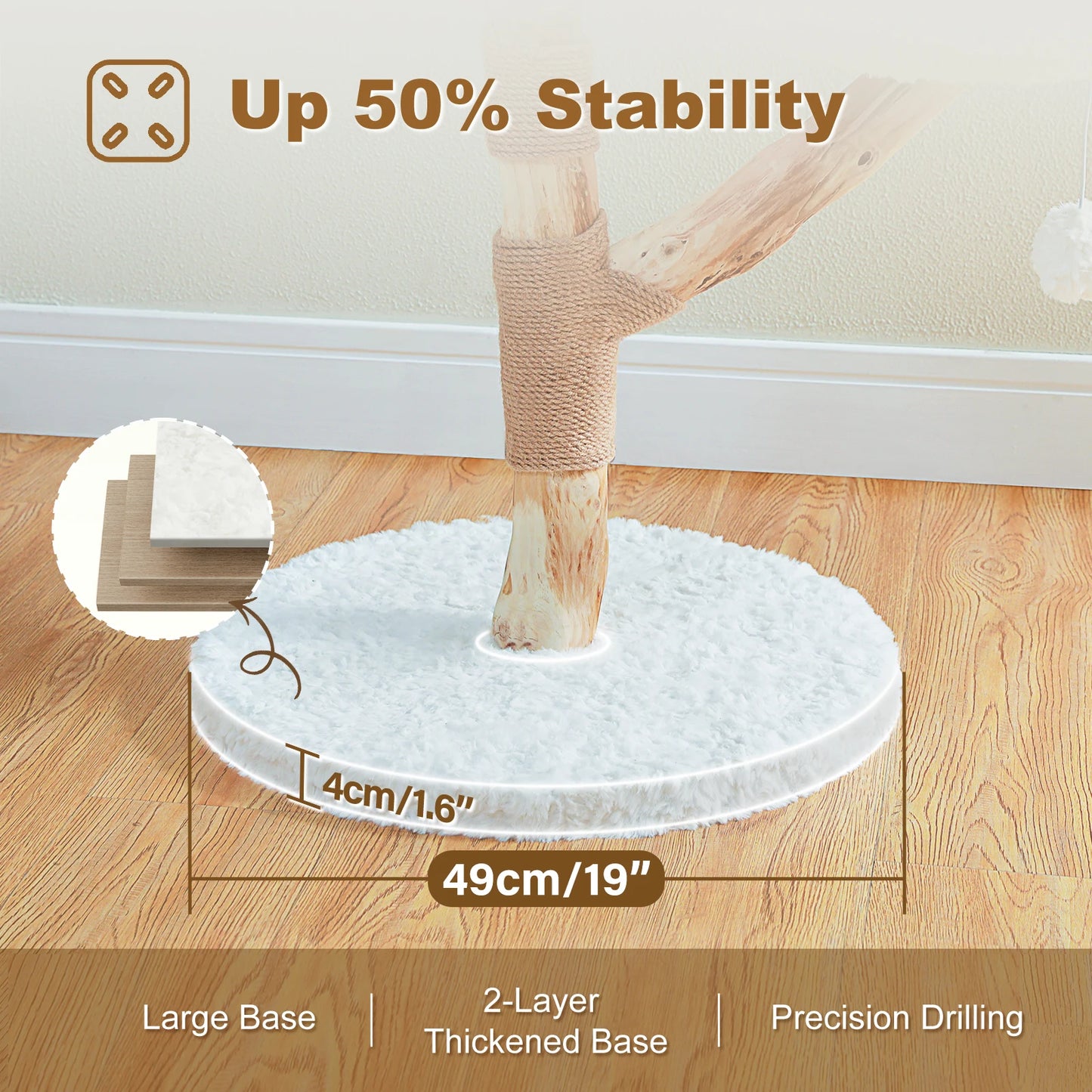 PAWZ Road Flower Cat Tree Indoor Cats Modern Wood Tower With 2 Perches