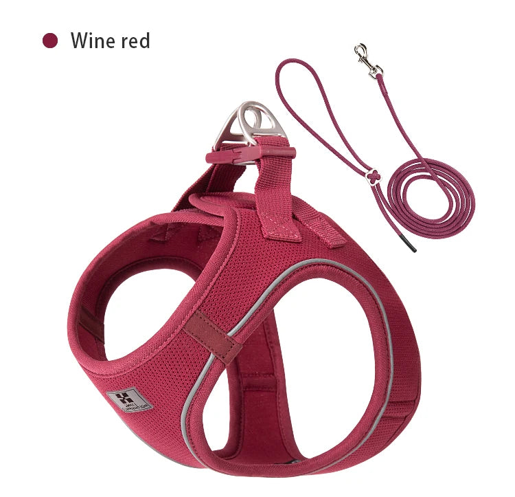 Nylon Reflective Dog Harness Leash Set Adjustable For Pets