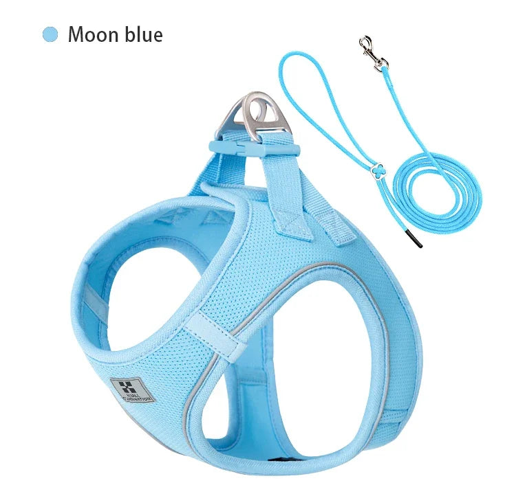 Nylon Reflective Dog Harness Leash Set Adjustable For Pets