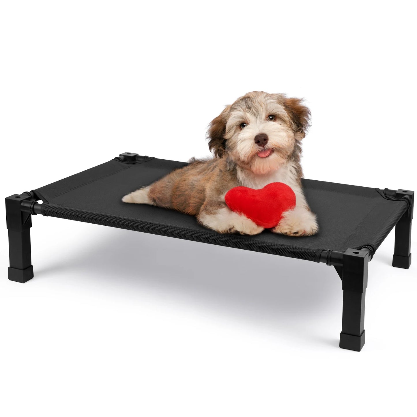 Portable Elevated Dog Bed With Chewproof Mesh And Metal Frame