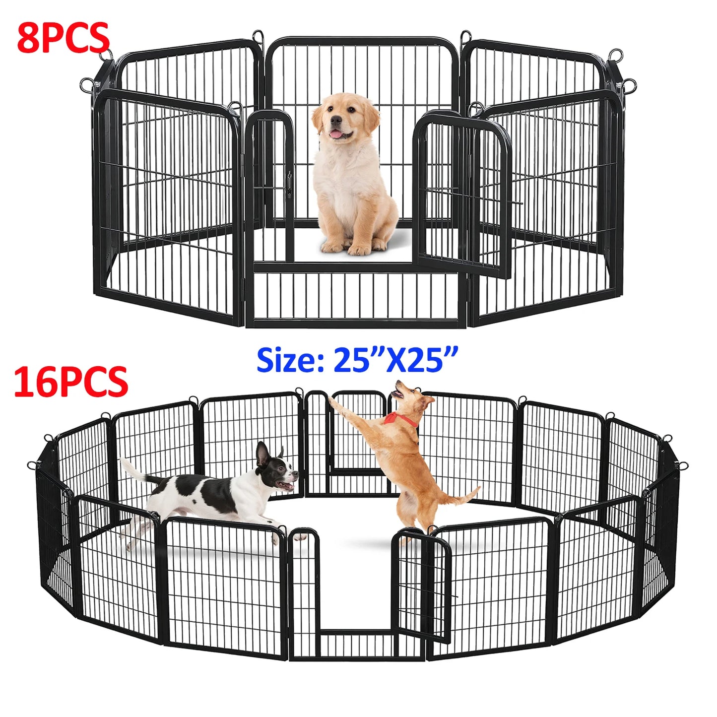 Iron Dog Playpen With Door Indoor Outdoor Foldable Fence