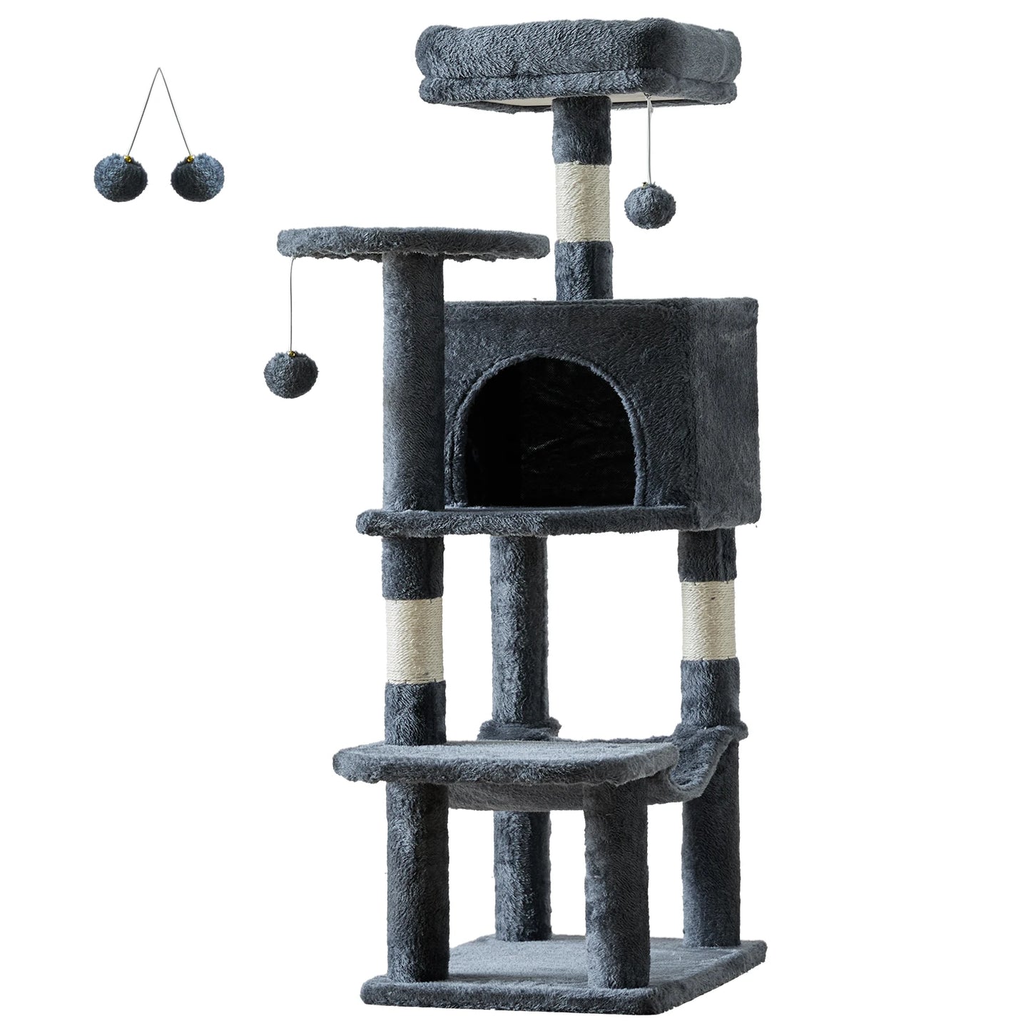 JHK Cat Tree Multi-Cat Climbing Tower With Sisal Posts