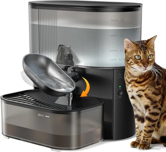Cordless Pet Water Fountain With Wastewater Separation No Filters Needed