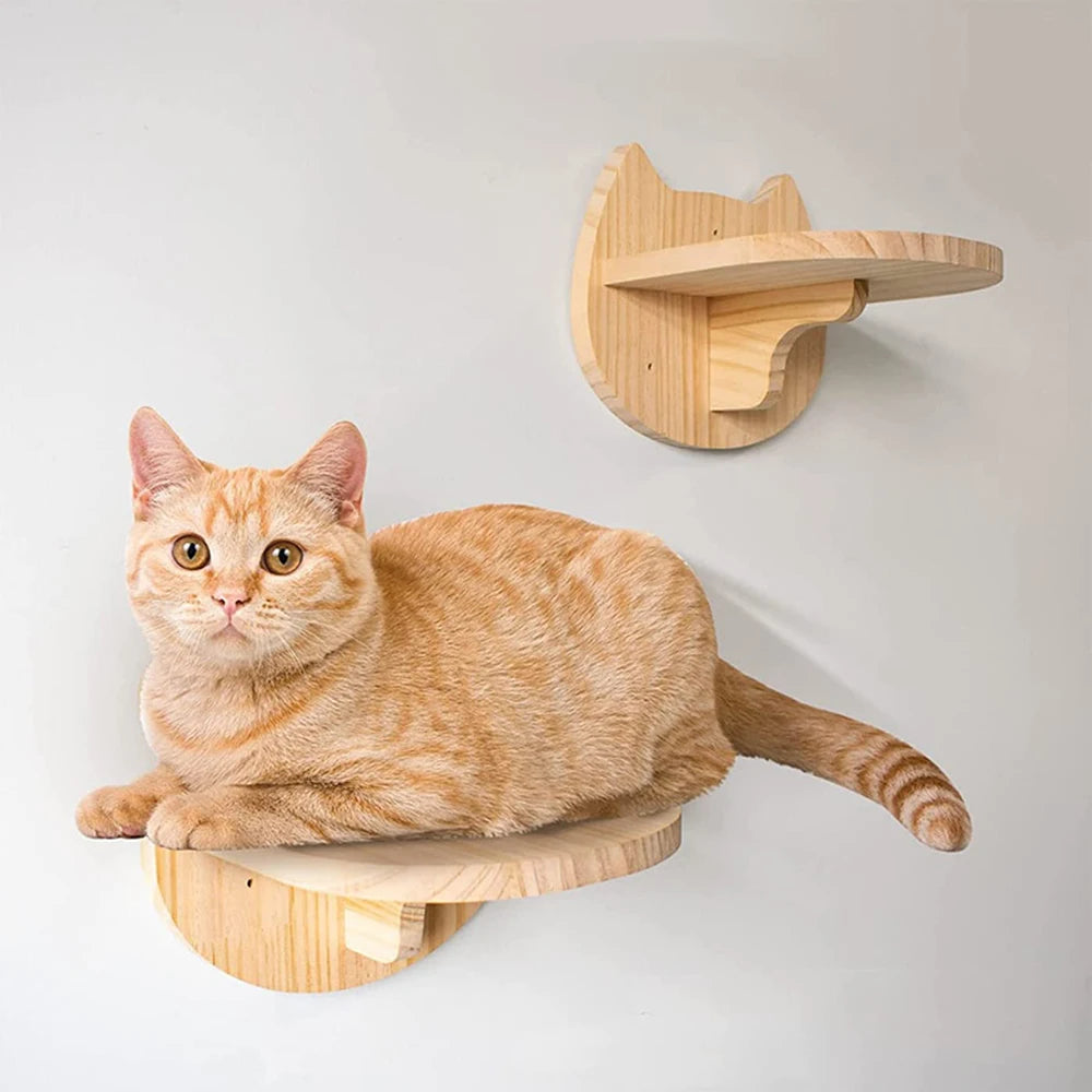 PetTravel Cat Climbing Shelf Wall Mounted Four Step Scratching Post