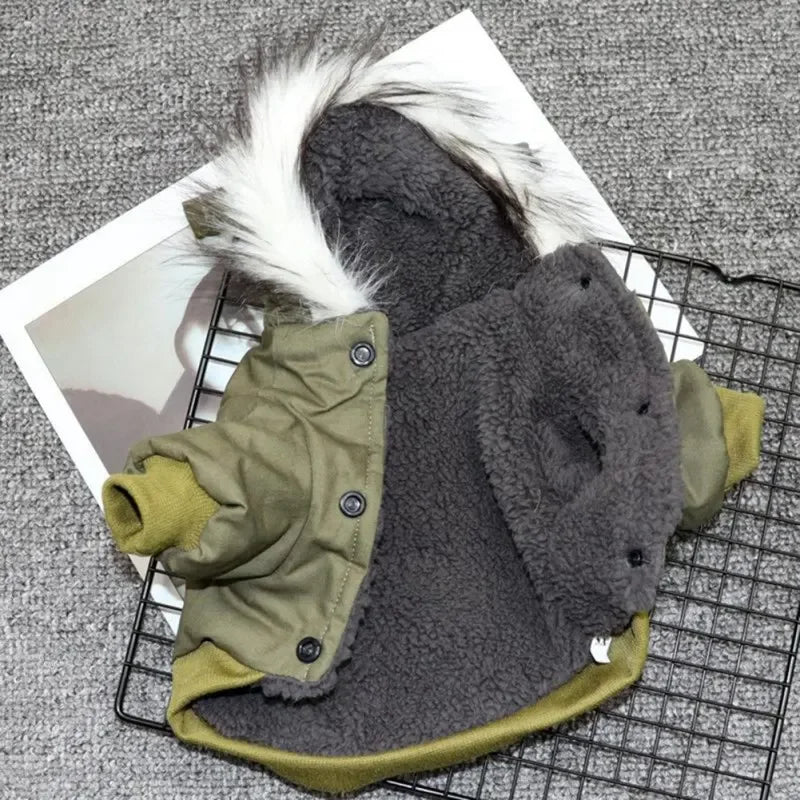 NONECN Winter Dog Coat Jacket Warm Hoodie For Dogs