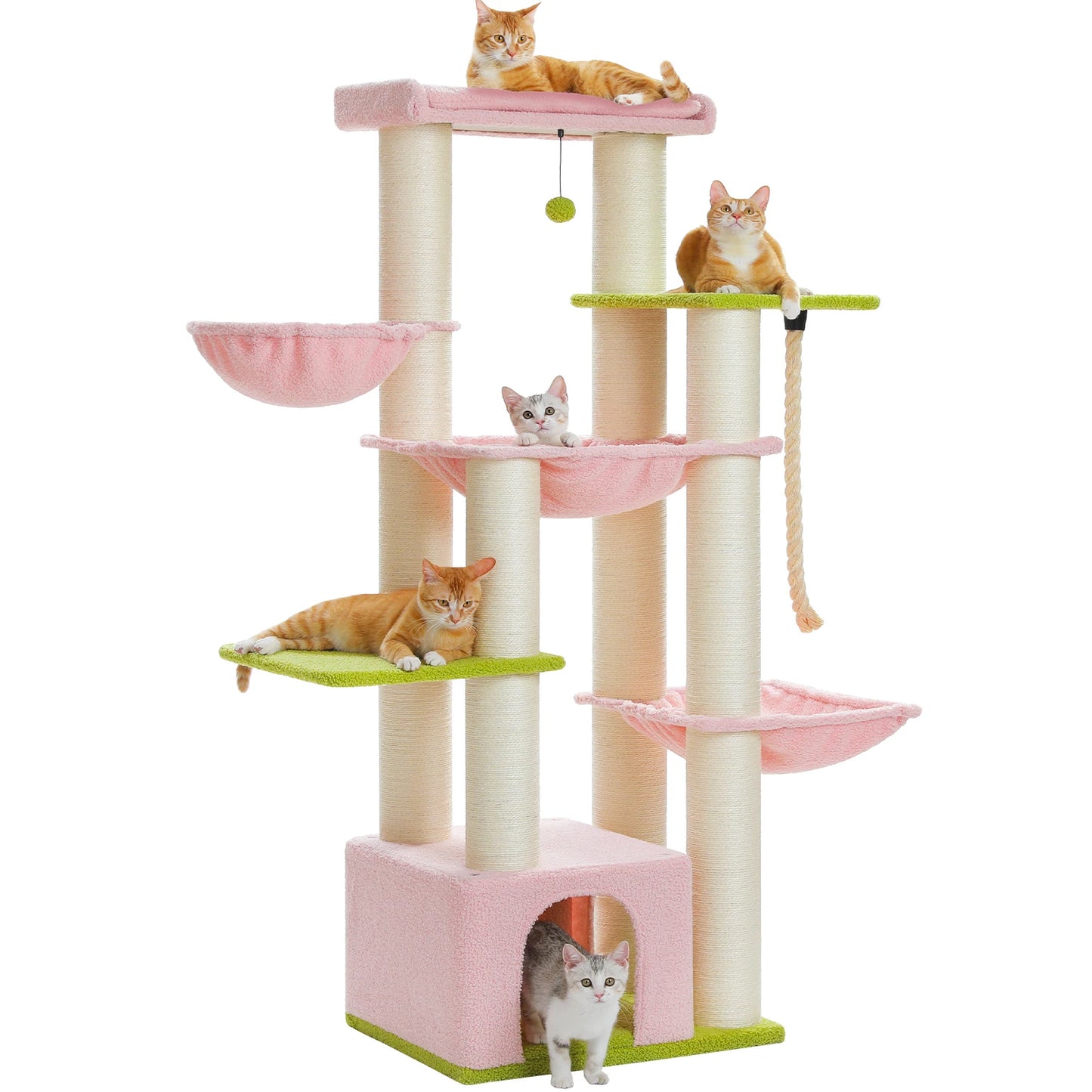 PAWZ Road Large Cat Tree With Hammock And Sisal Posts