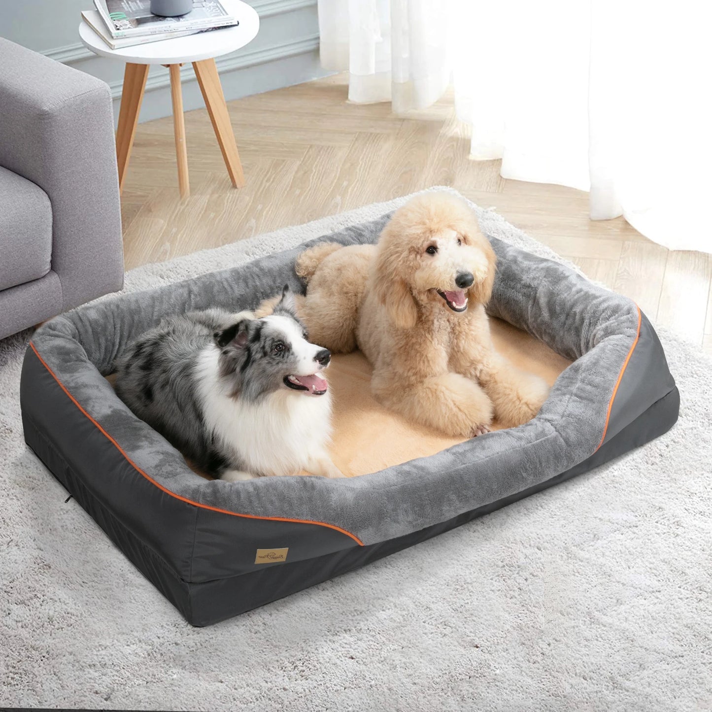 BINGOPAWCN Dog Bed Anti Allergy Fleece Waterproof Removable Cover Washable