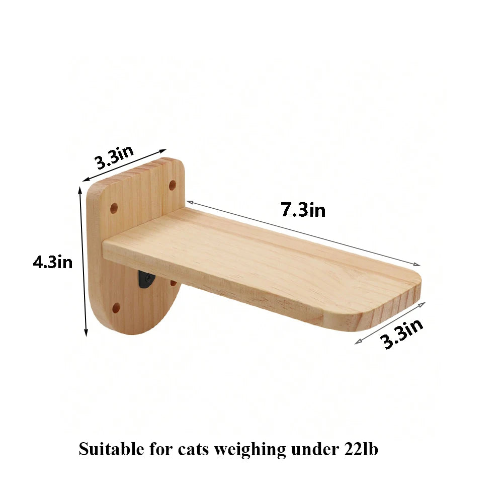 PetTravel Cat Climbing Shelf Wall Mounted Four Step Scratching Post