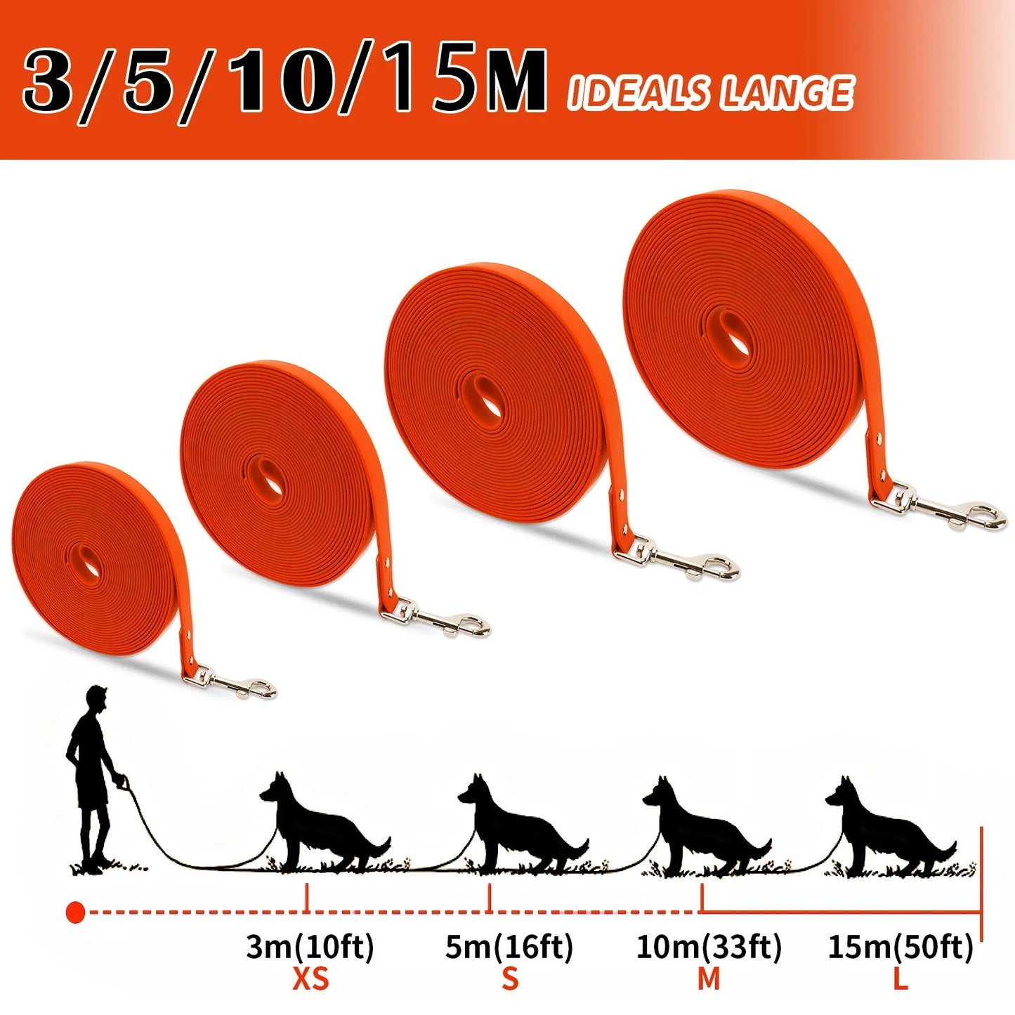 Waterproof Dog Leash PVC Pet Leash for All Breeds Walking