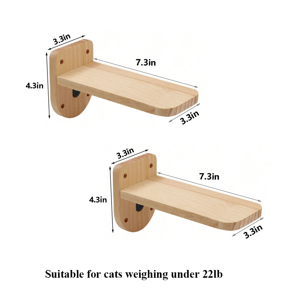 PetTravel Cat Climbing Shelf Wall Mounted Four Step Scratching Post