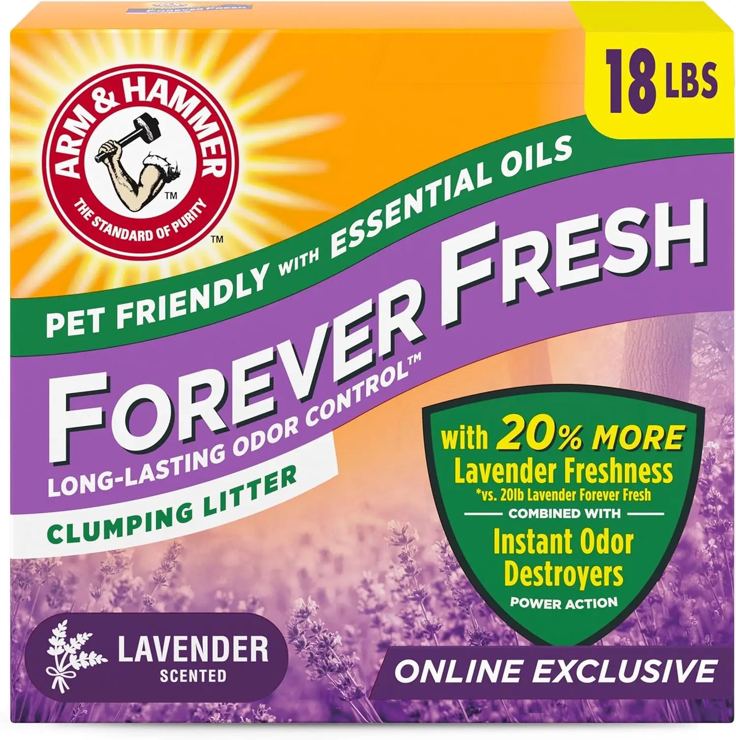 Lavender Scented Clumping Cat Litter For Multi Cat Odor Control