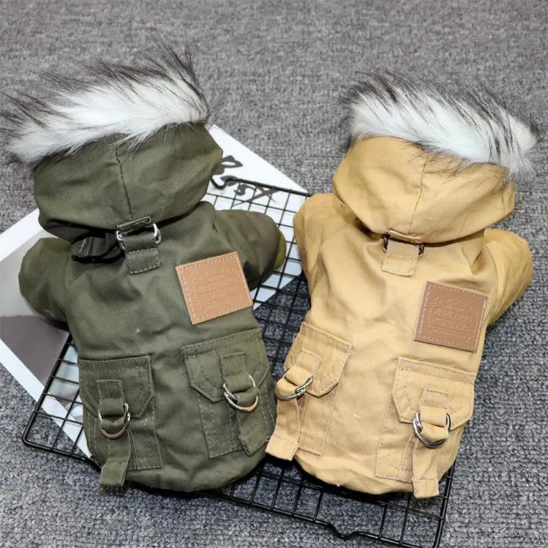 NONECN Winter Dog Coat Jacket Warm Hoodie For Dogs