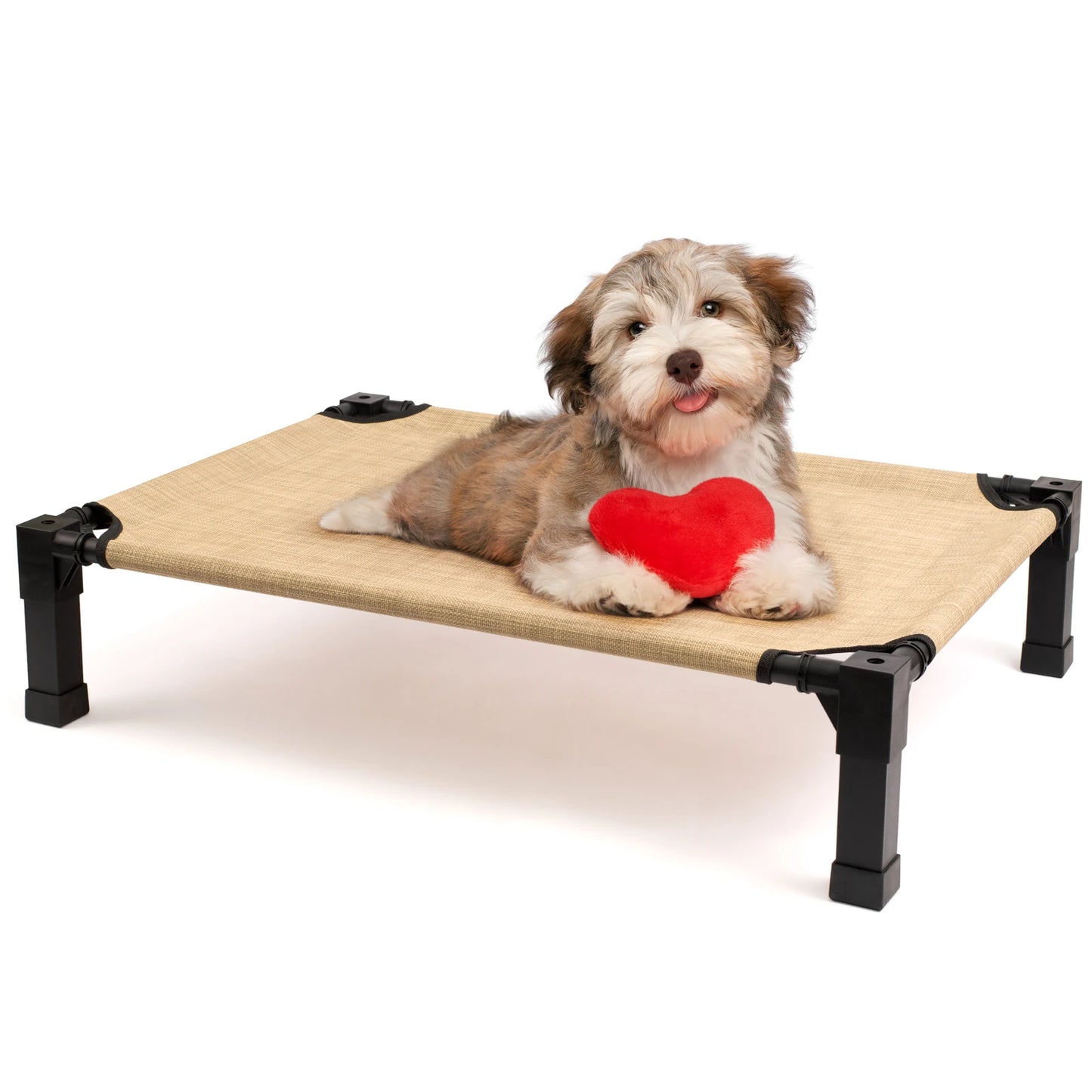 Portable Elevated Dog Bed With Chewproof Mesh And Metal Frame
