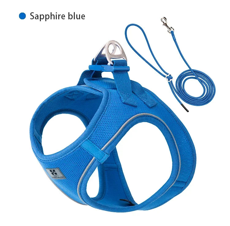 Nylon Reflective Dog Harness Leash Set Adjustable For Pets