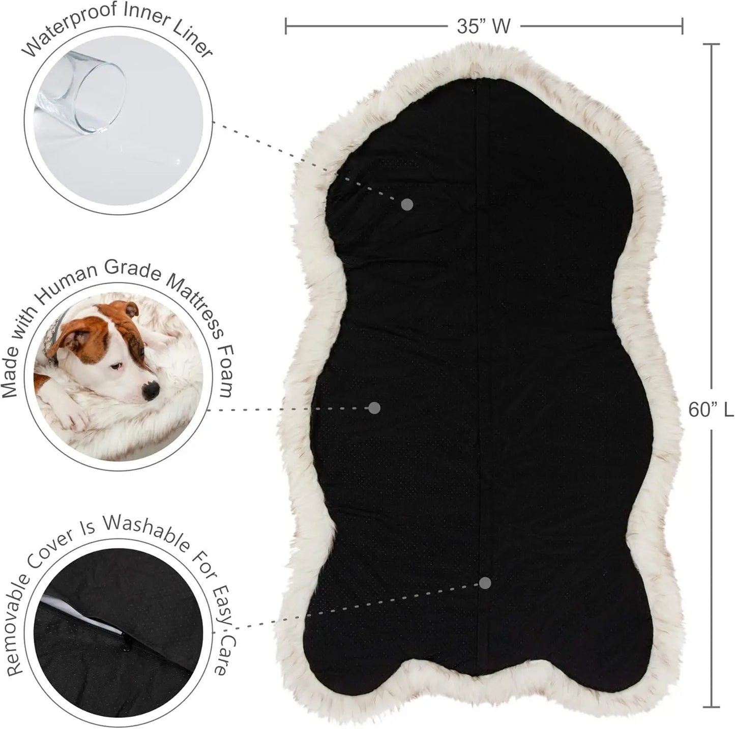 Luxurious Faux Fur Orthopedic Dog Bed With Memory Foam