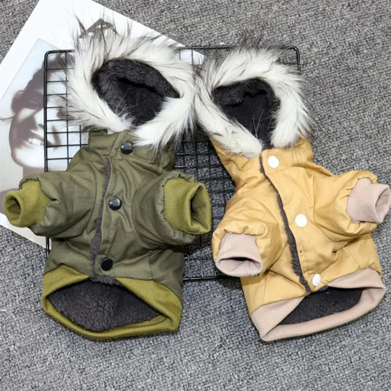NONECN Winter Dog Coat Jacket Warm Hoodie For Dogs