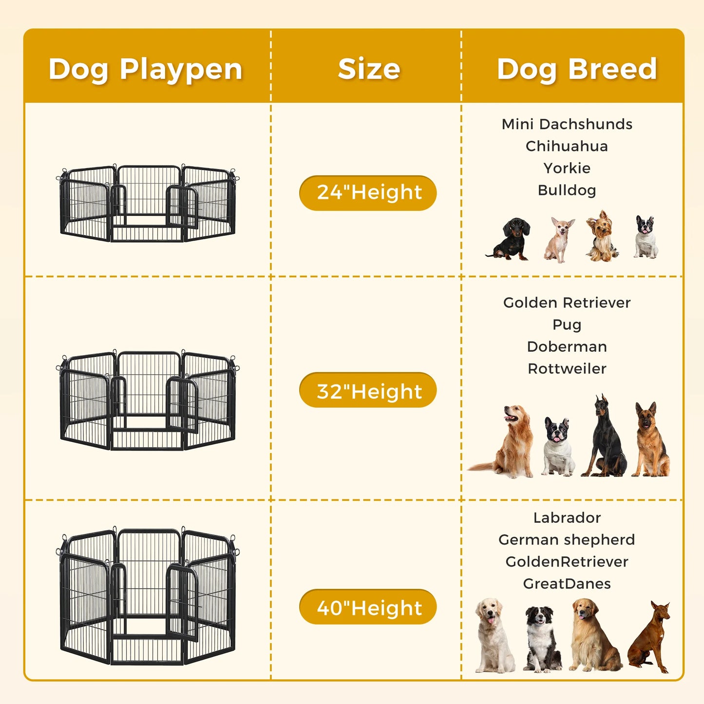 Iron Dog Playpen With Door Indoor Outdoor Foldable Fence