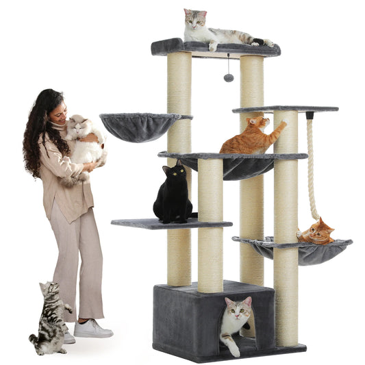 PAWZ Road Large Cat Tree With Hammock And Sisal Posts