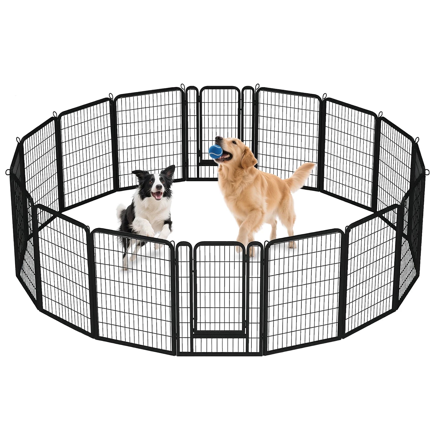 Iron Dog Playpen With Door Indoor Outdoor Foldable Fence