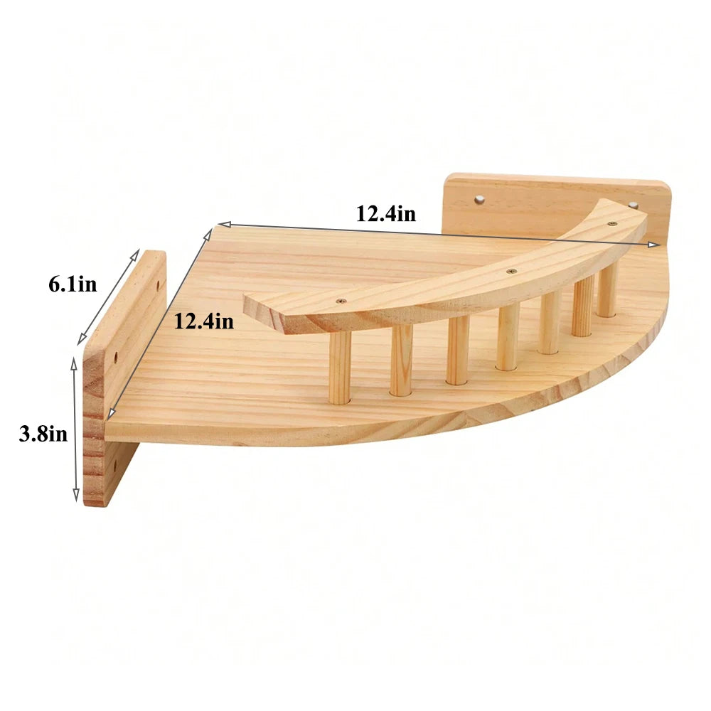PetTravel Cat Climbing Shelf Wall Mounted Four Step Scratching Post