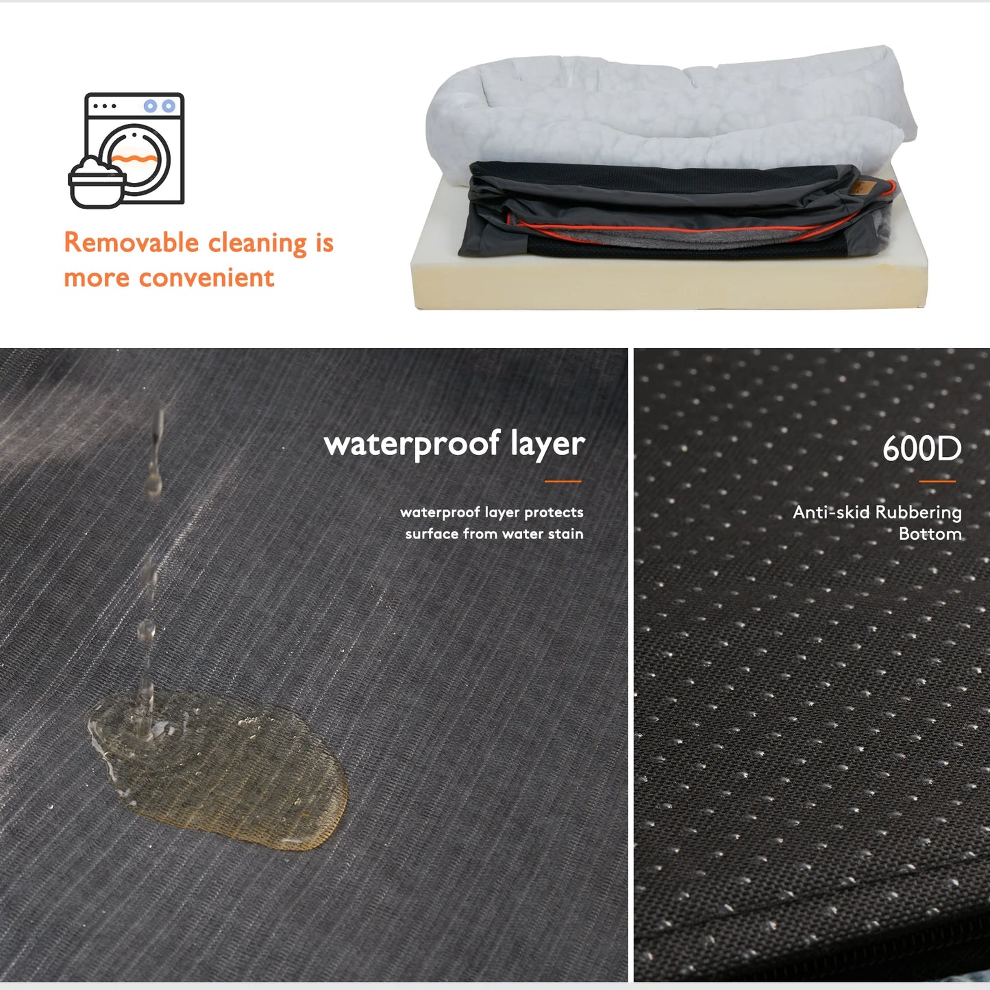 BINGOPAWCN Orthopedic Memory Foam Dog Bed With Quilted Bolsters