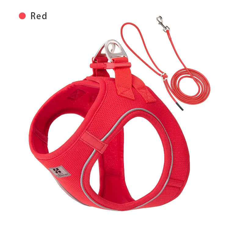Nylon Reflective Dog Harness Leash Set Adjustable For Pets