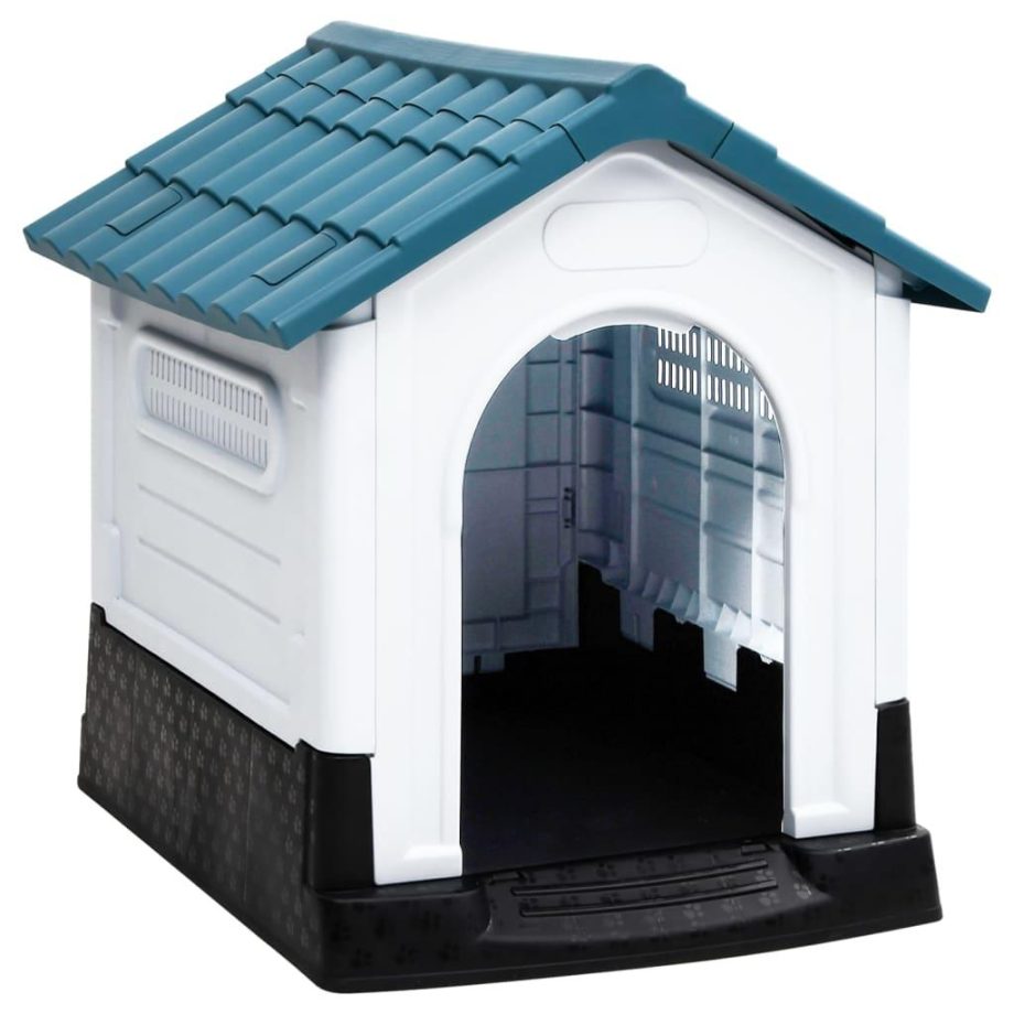 vidaXL Dog House Blue 22.4"x26.8"x26" Polypropylene