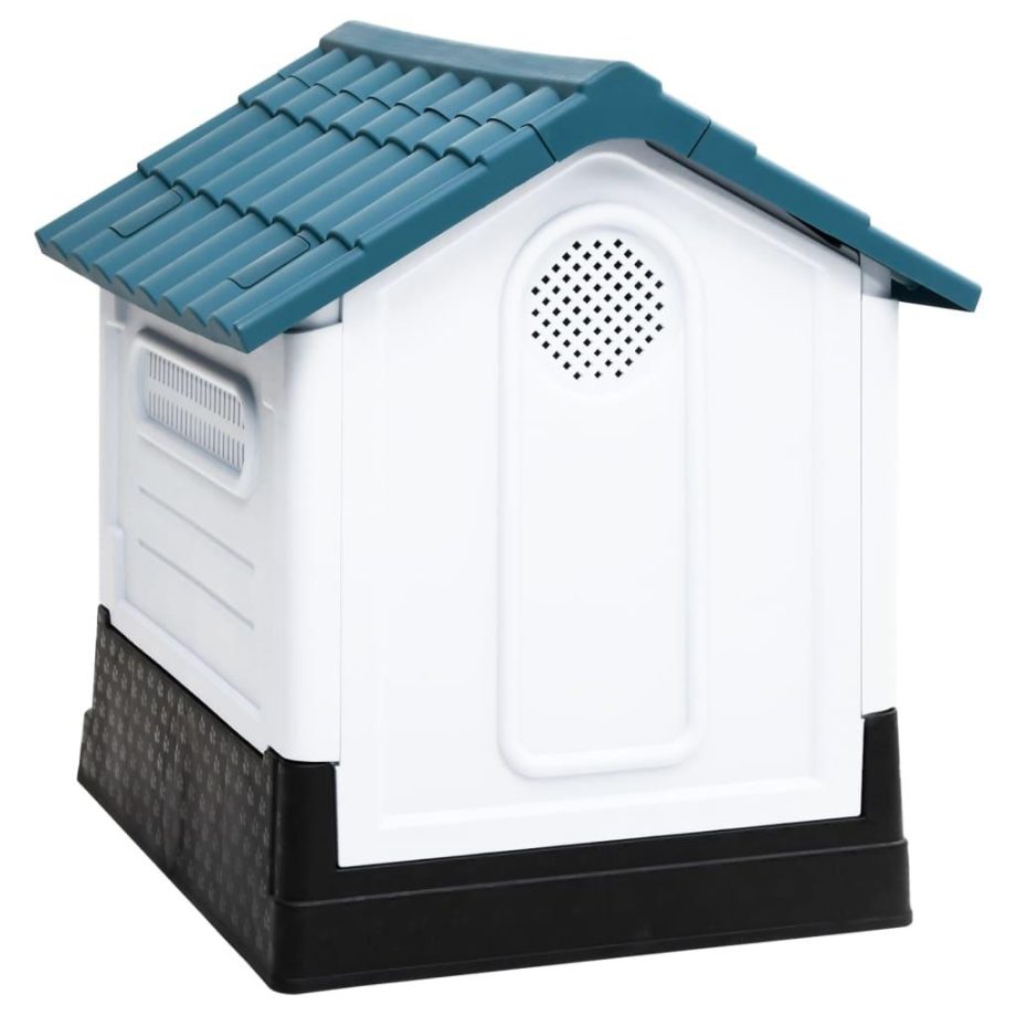 vidaXL Dog House Blue 22.4"x26.8"x26" Polypropylene