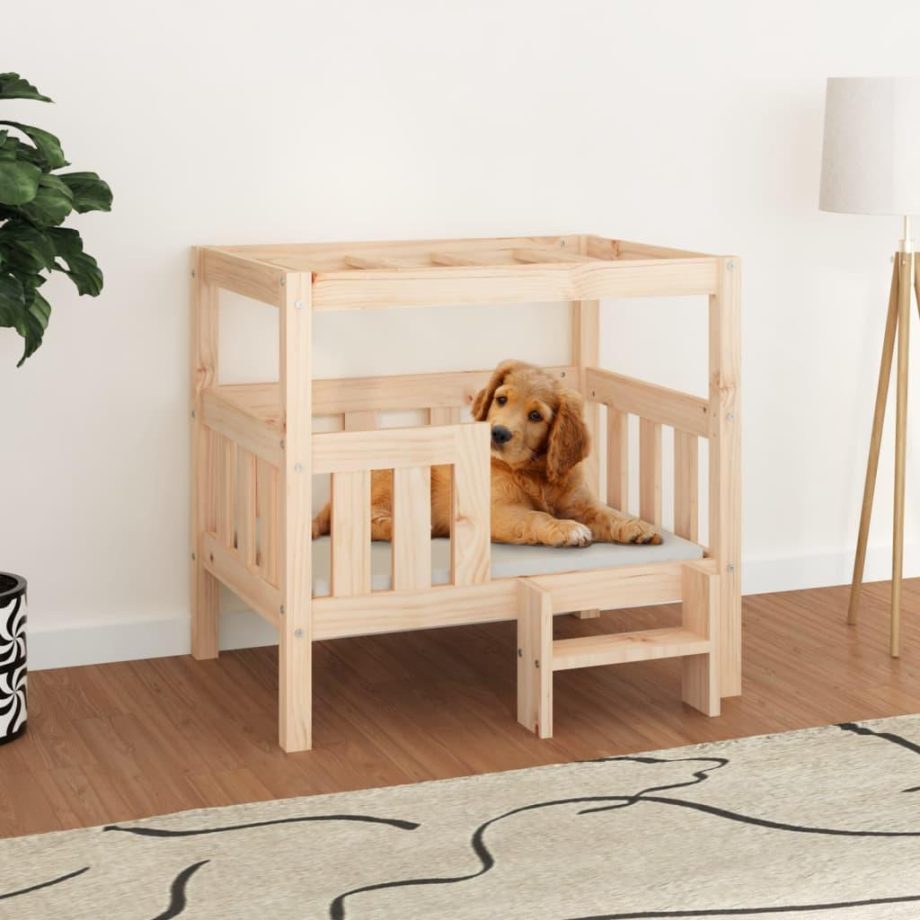 vidaXL Dog Bed 75.5x63.5x70 cm Solid Wood Pine