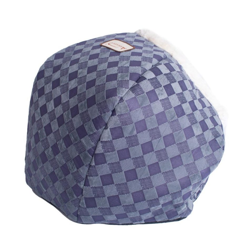 Armarkat Cuddle Cave Cat Bed C44 For Cats & Puppy Dogs, Blue Checkered