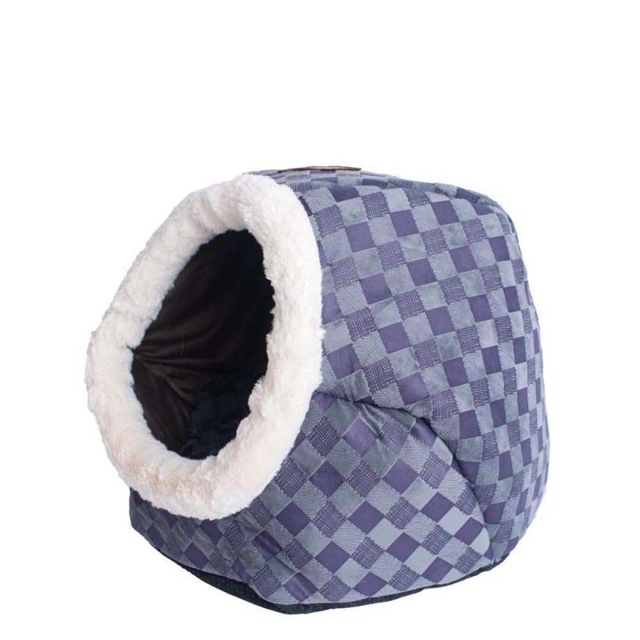 Armarkat Cuddle Cave Cat Bed C44 For Cats & Puppy Dogs, Blue Checkered