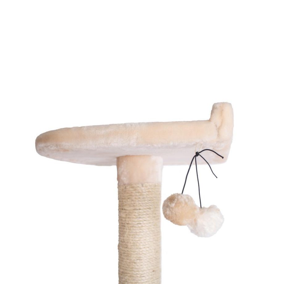 Armarkat 64" Real Wood Cat Tree With Sractch Sisal Post, Soft-side Playhouse, A6401, Almond